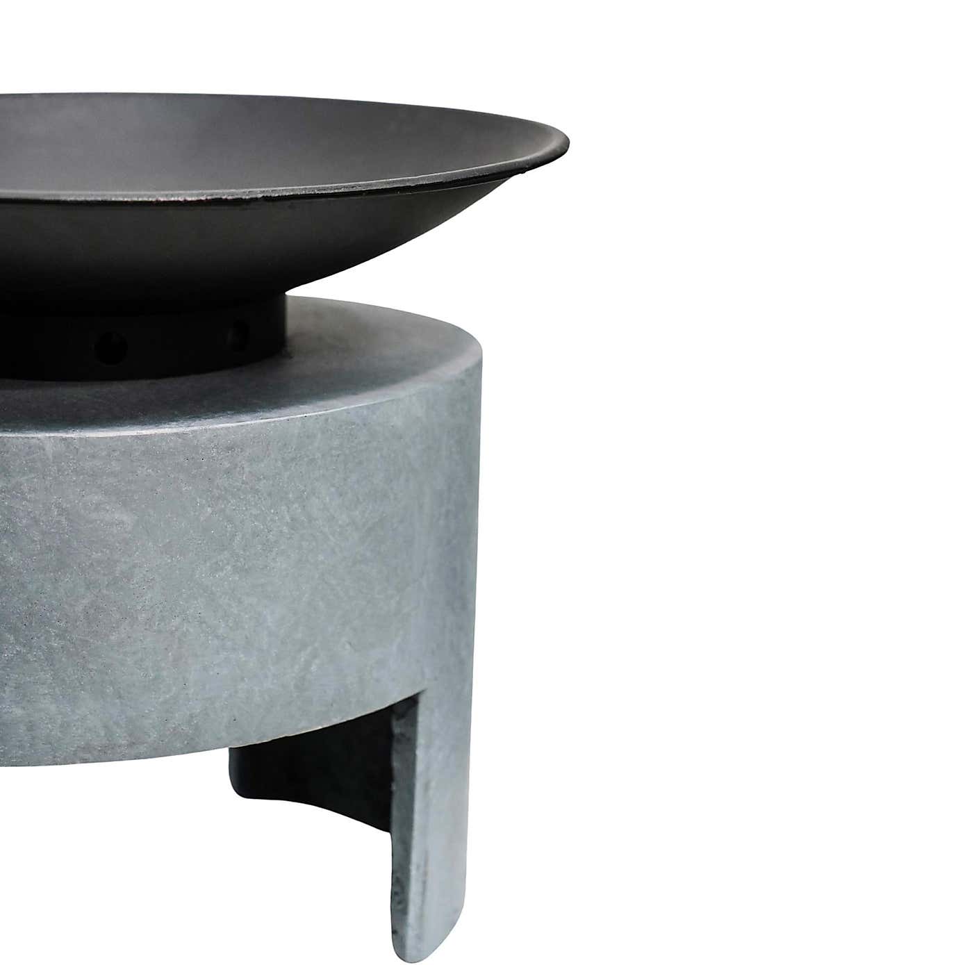 Oval Console Cement Fire Bowl