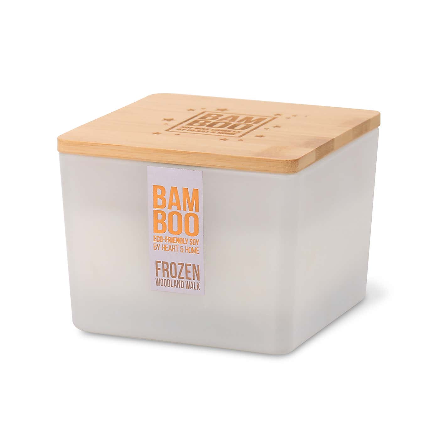 Heart and Home Bamboo Frozen Woodland Walk Centrepiece Candle