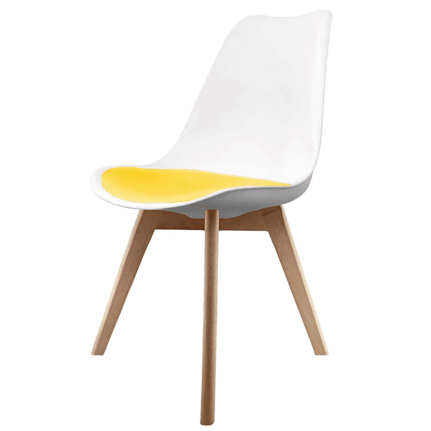 Fusion Living Soho White Plastic Dining Chair with Squared Legs