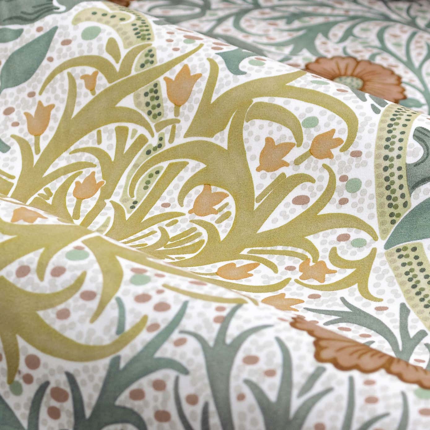 Morris & Co. Seaweed Matte Velvet Pencil Pleat Curtains