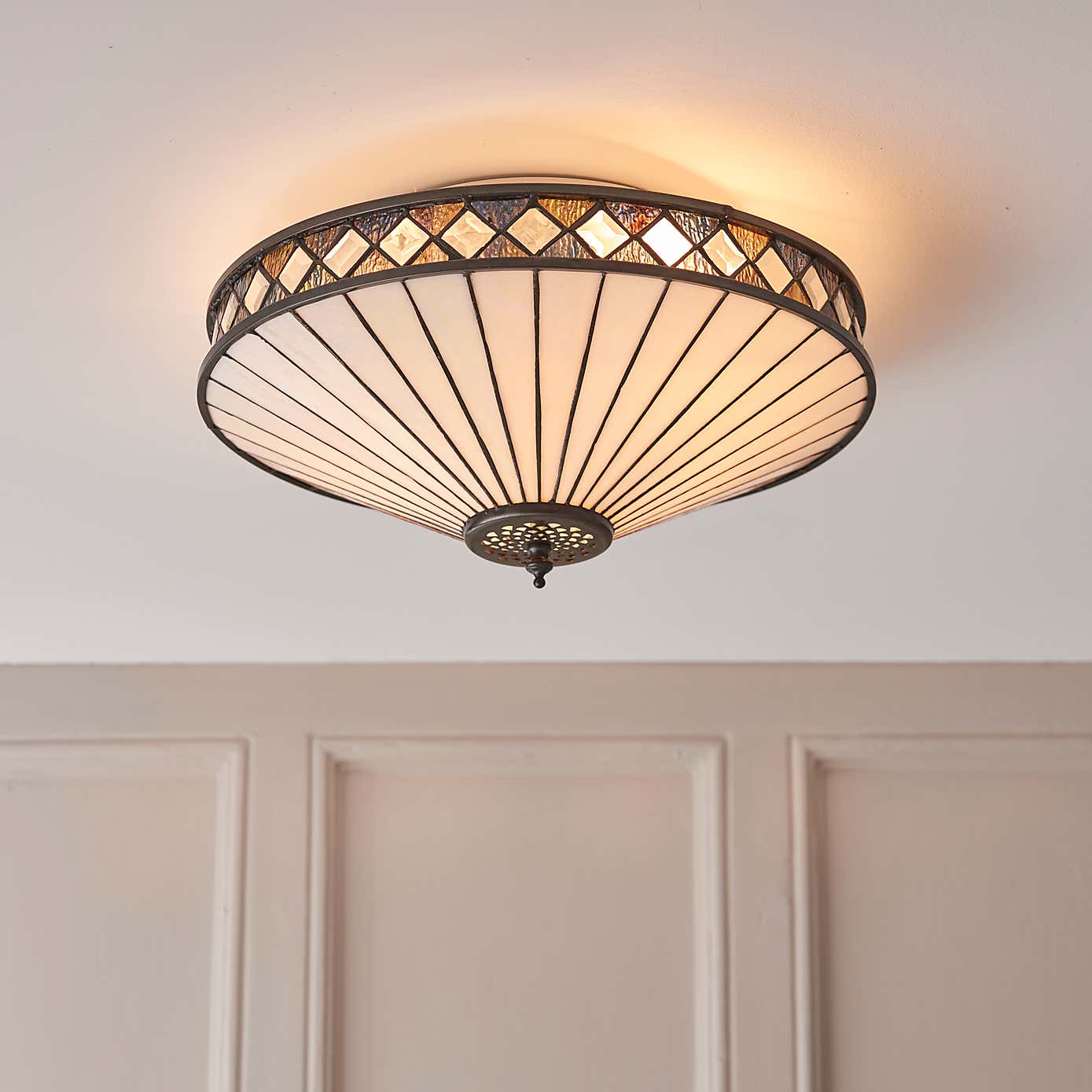 Vogue Lighting Weston Traditional 2 Light Flush Ceiling Light