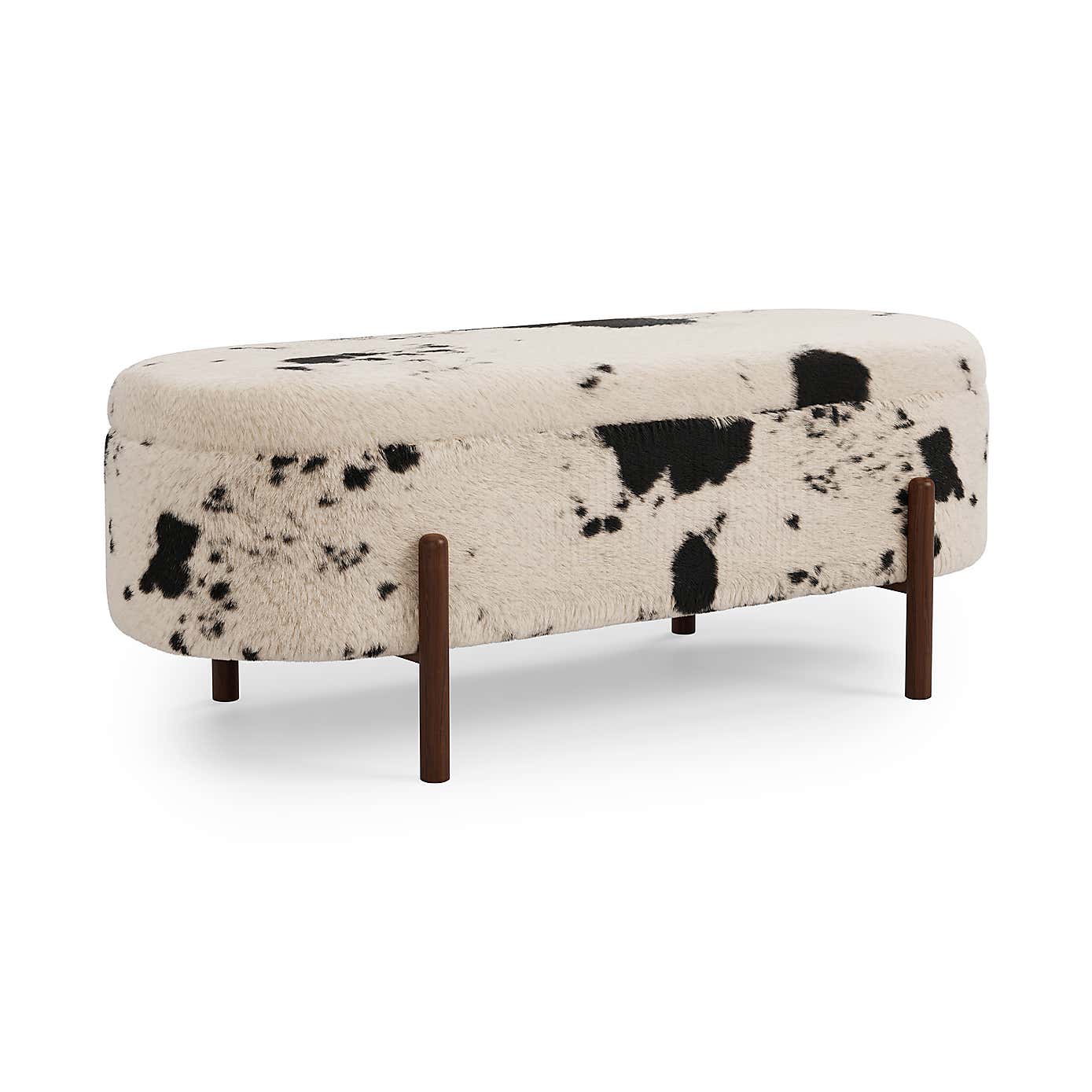 Marley Faux Cow Fur Storage Ottoman