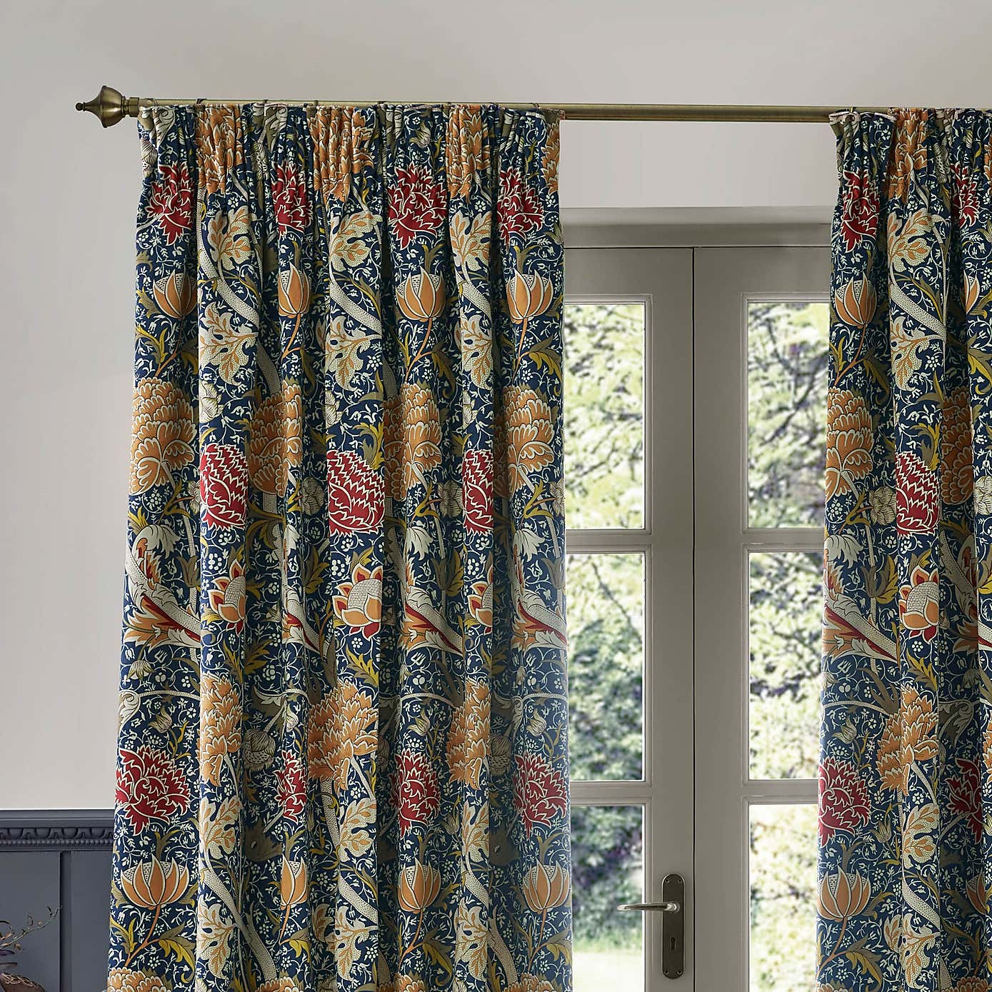 Morris & Co. Cray Chenille Pencil Pleat Curtains