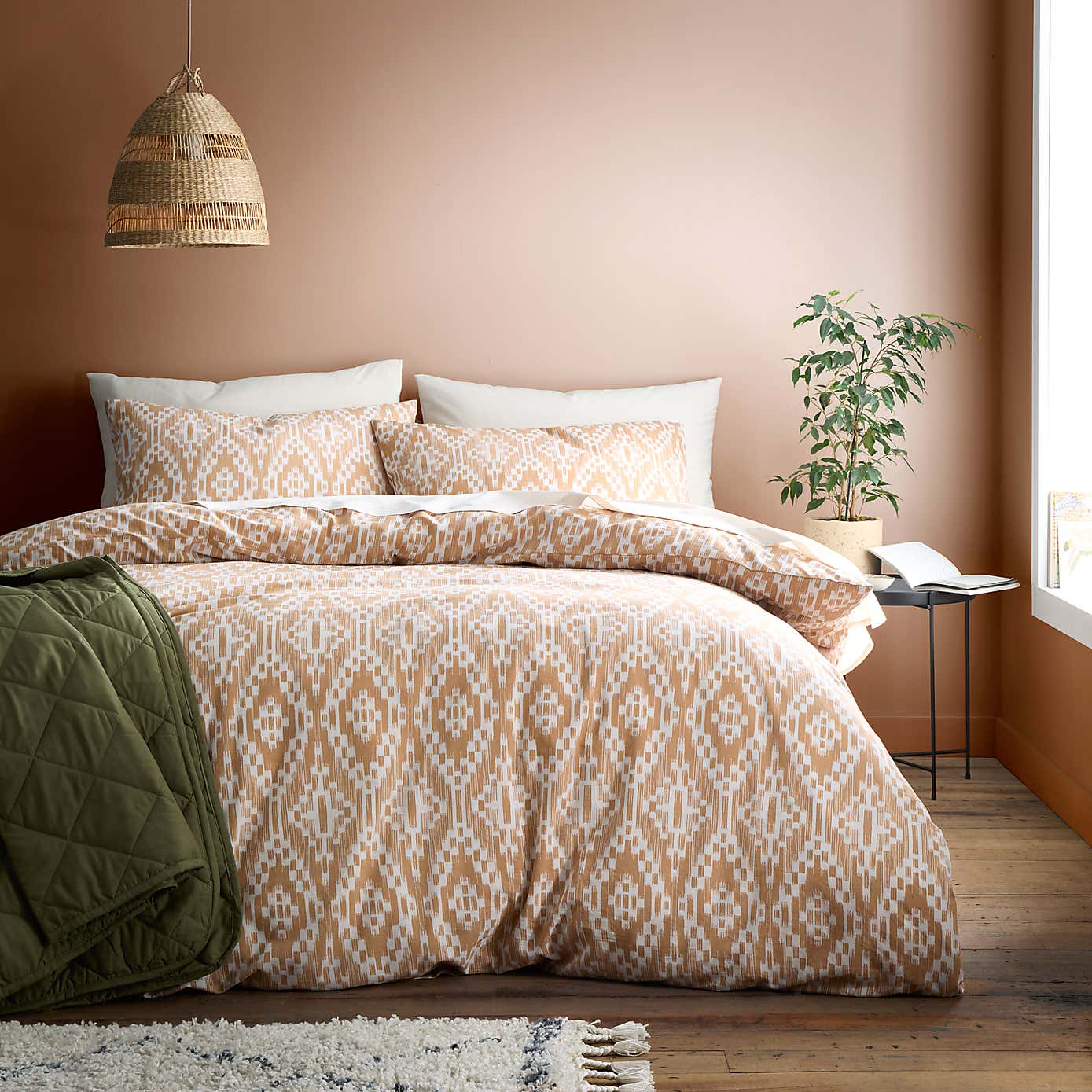 Syrah Ikat 100% Cotton Duvet Cover and Pillowcase Set