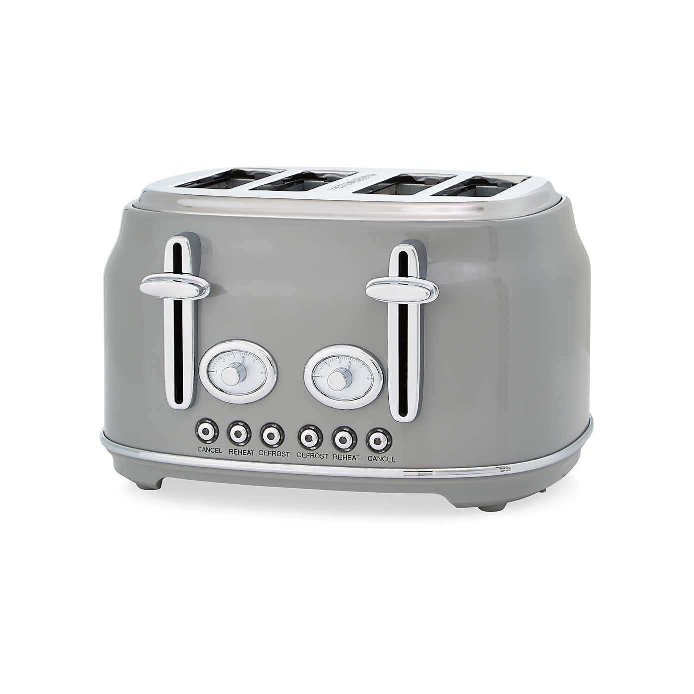 Retro 4 Slice Grey Toaster