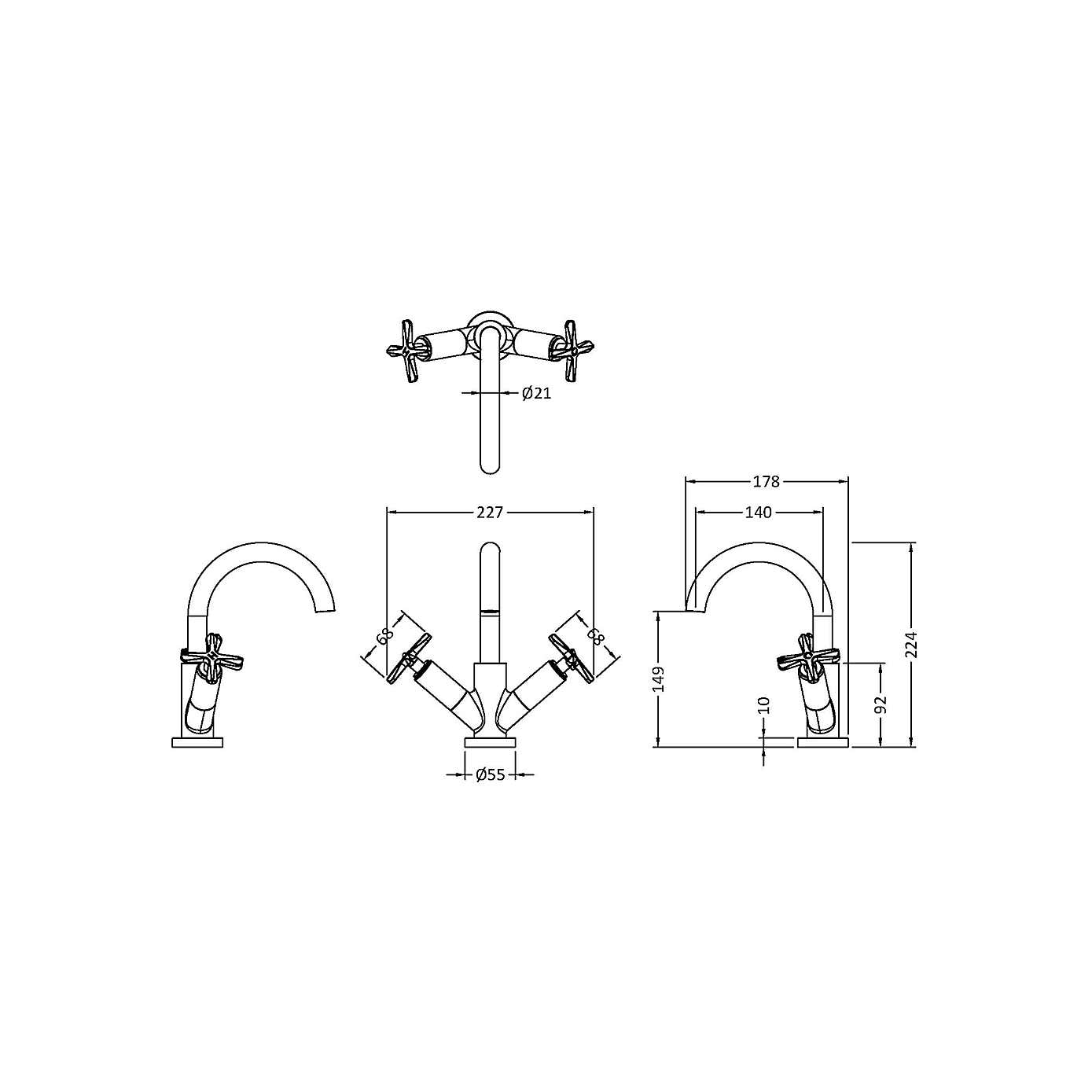 Aztec Mono Basin Mixer Tap