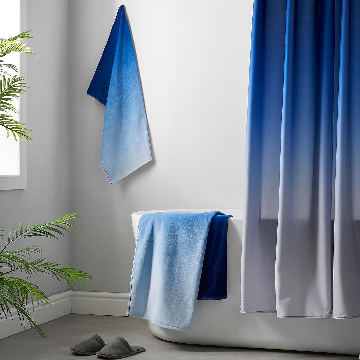 Ombre Blue Shower Curtain