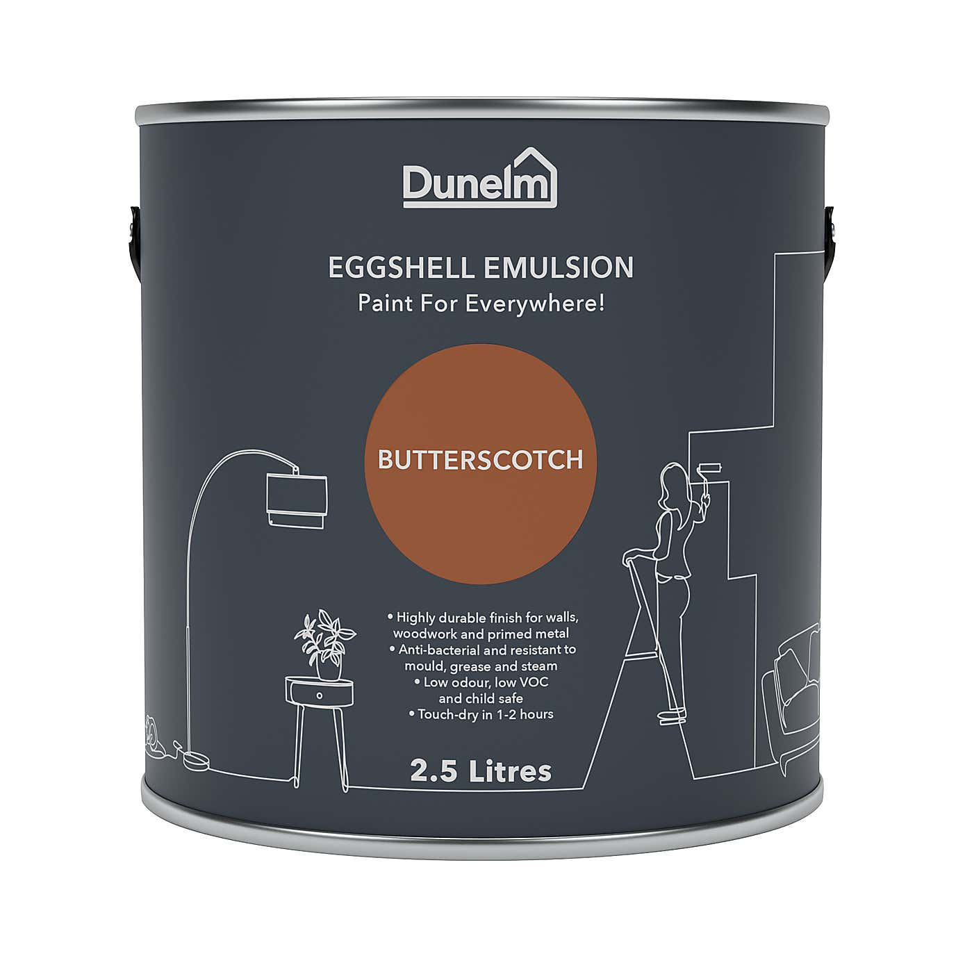 Dunelm Butterscotch Eggshell Emulsion Paint