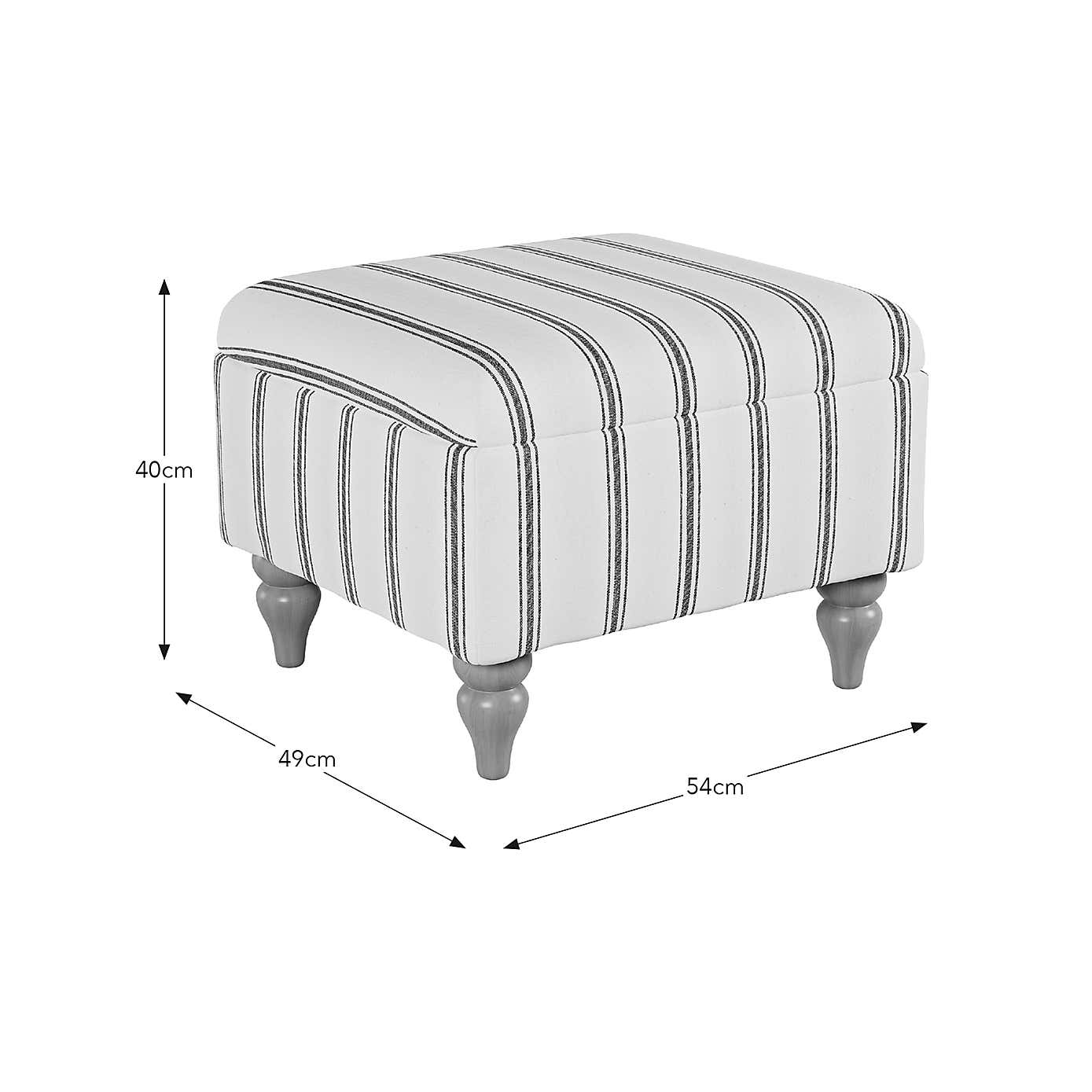 Oswald Stripe Storage Footstool