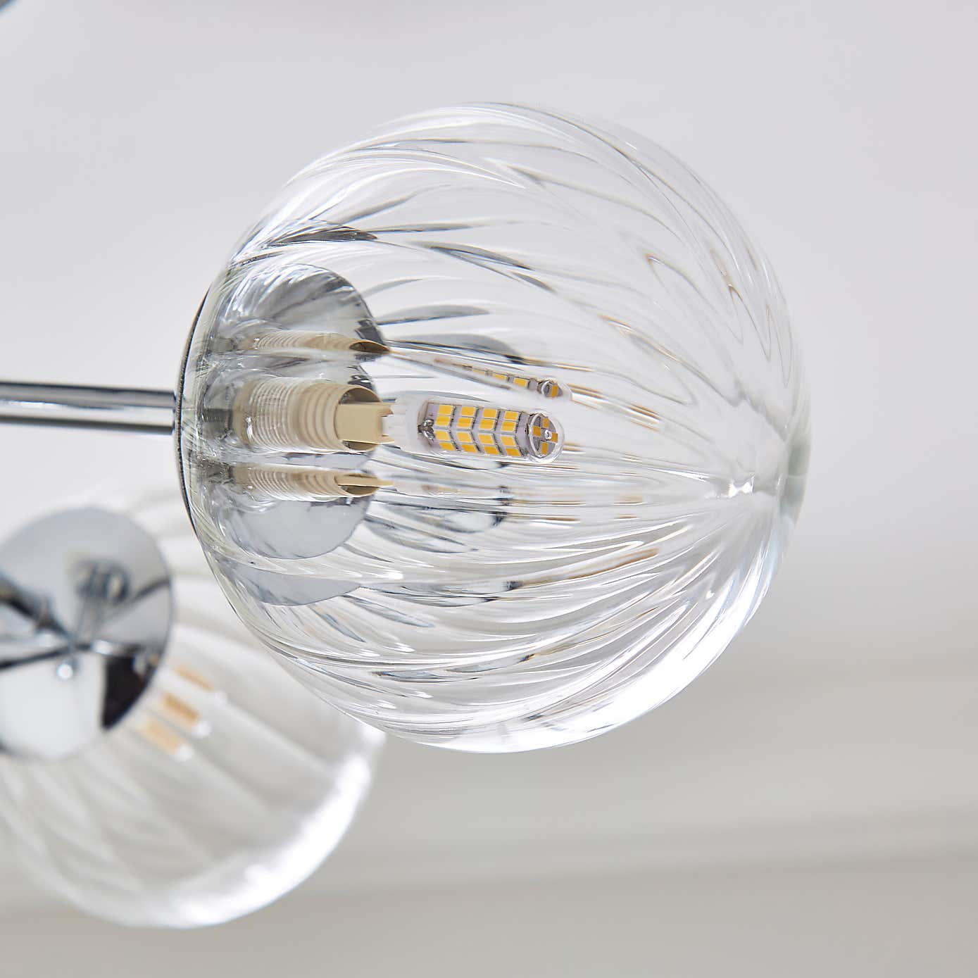 Eli Ribbed 6 Light Semi Flush Ceiling Light