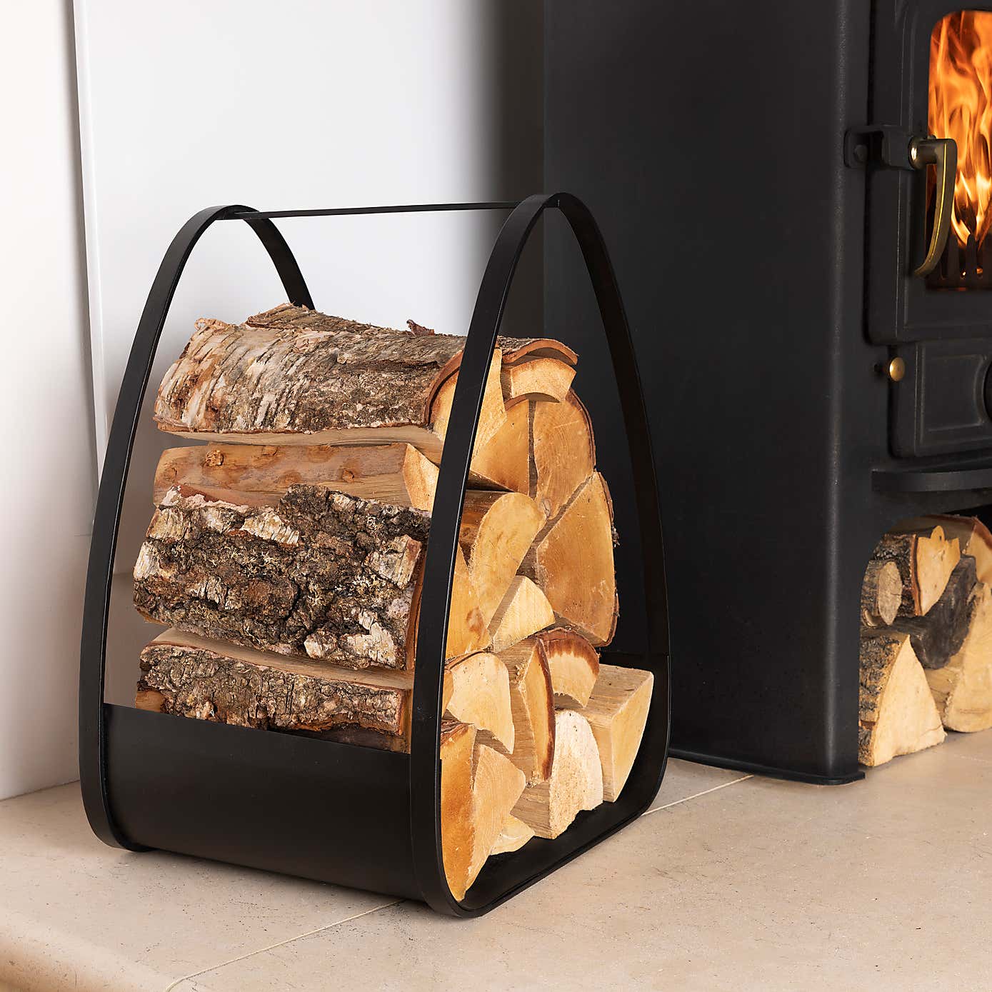 Snug - Fireside Larch Iron Firewood Hold