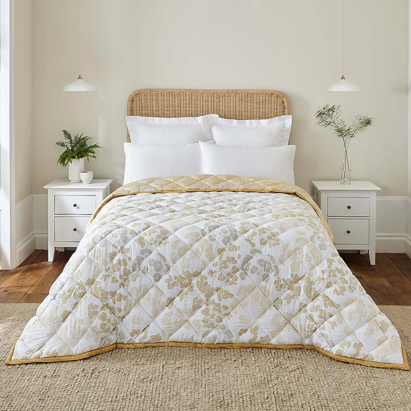 Dorma Daylesford Yellow 100% Cotton Bedspread