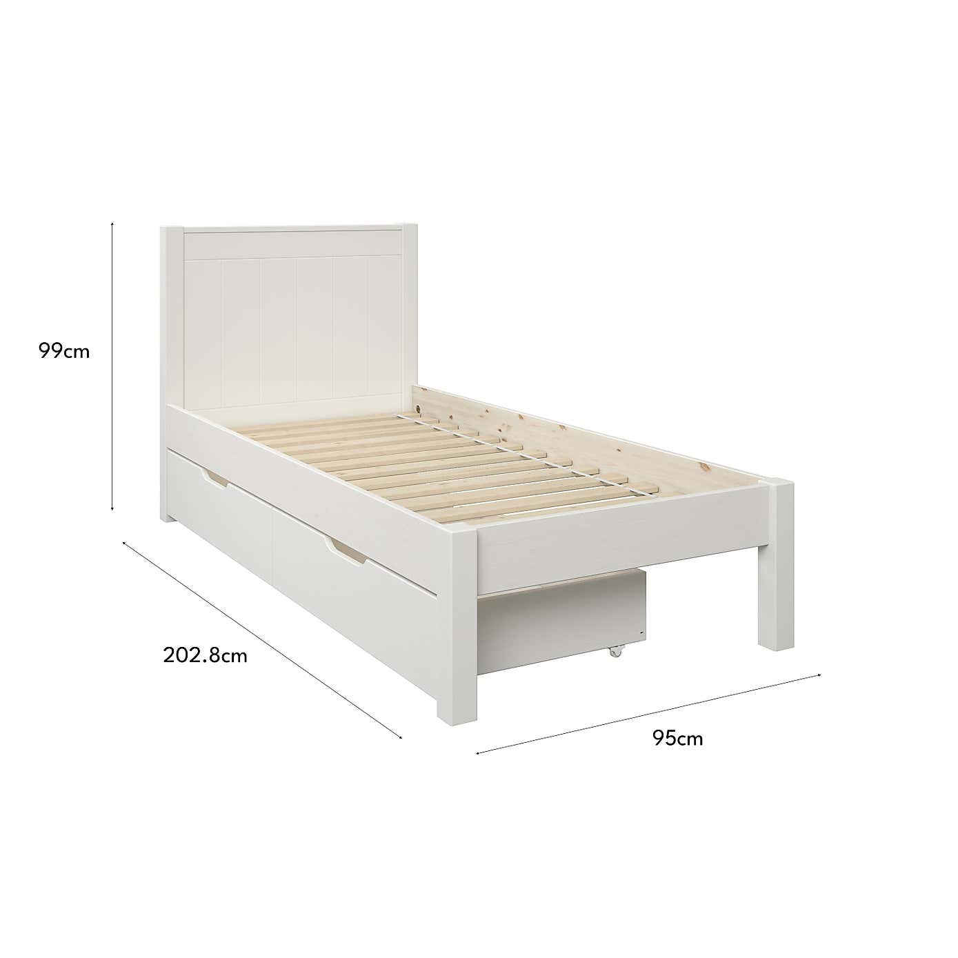 Stompa Classic Low End Bed with 2 Underbed Drawers