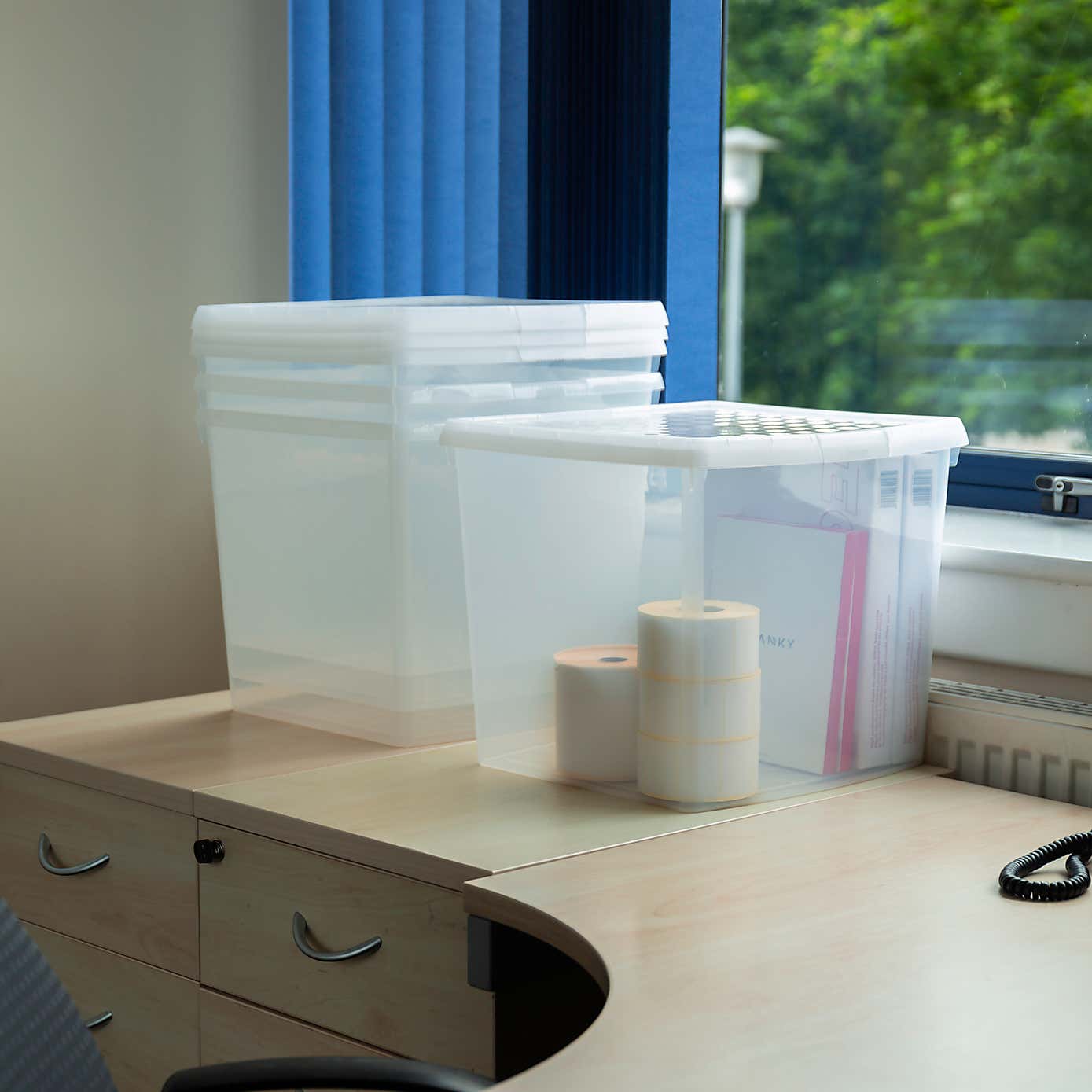 Wham Clip Pack of 4 Square Storage Boxes With Lids