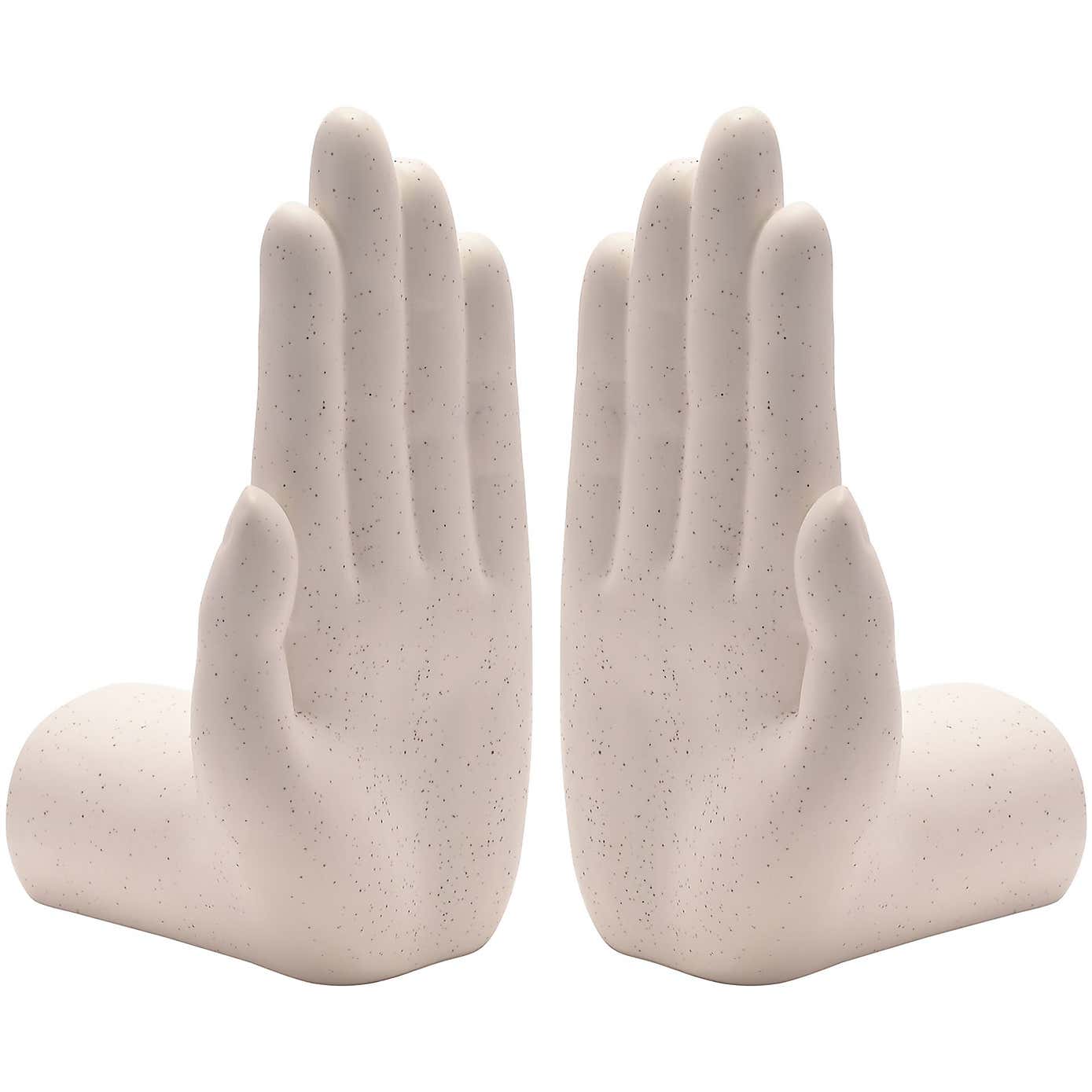 Hestia Set of 2 Ceramic Hands Bookends