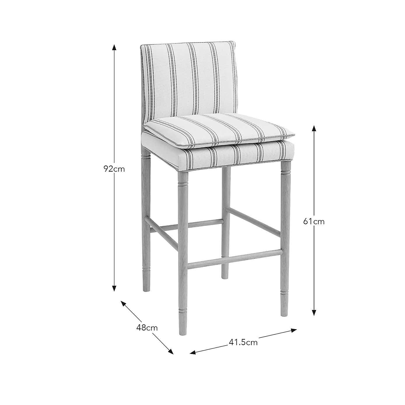 Churchgate Walcote Striped Fabric Bar Stool