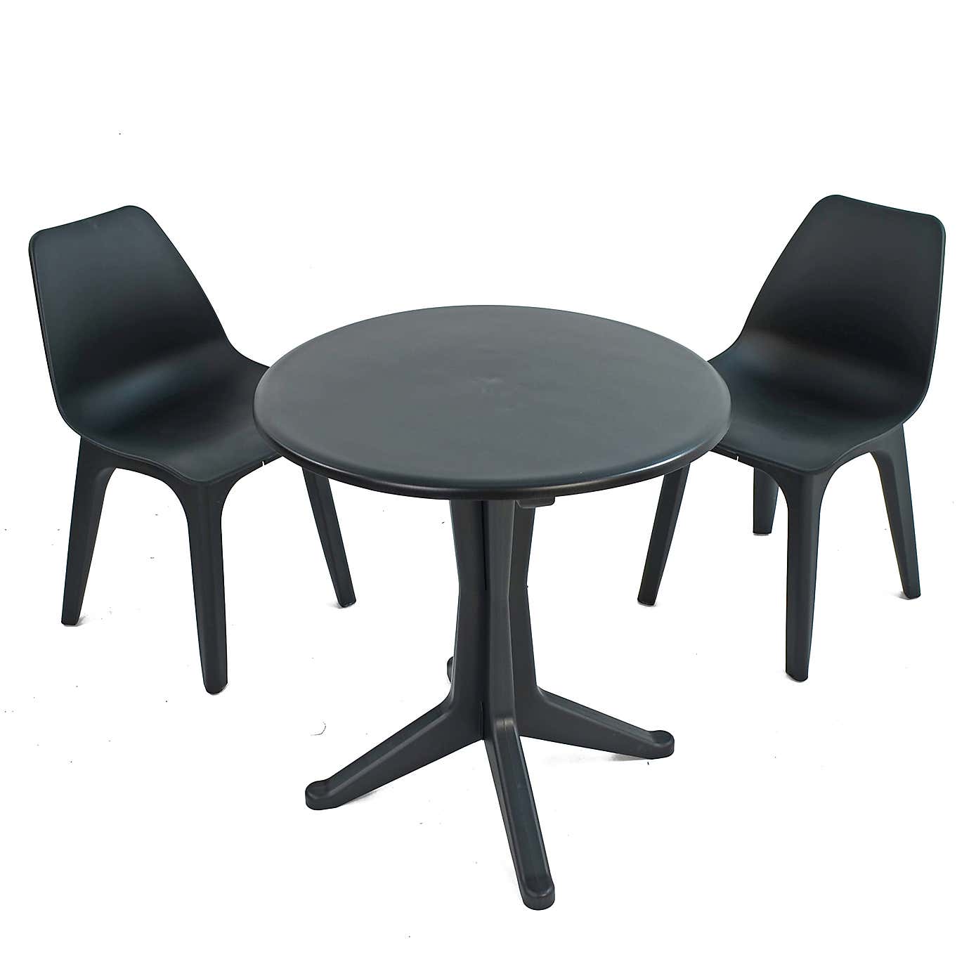 Levante 2 Seater Anthracite Bistro Set with Eolo Chairs