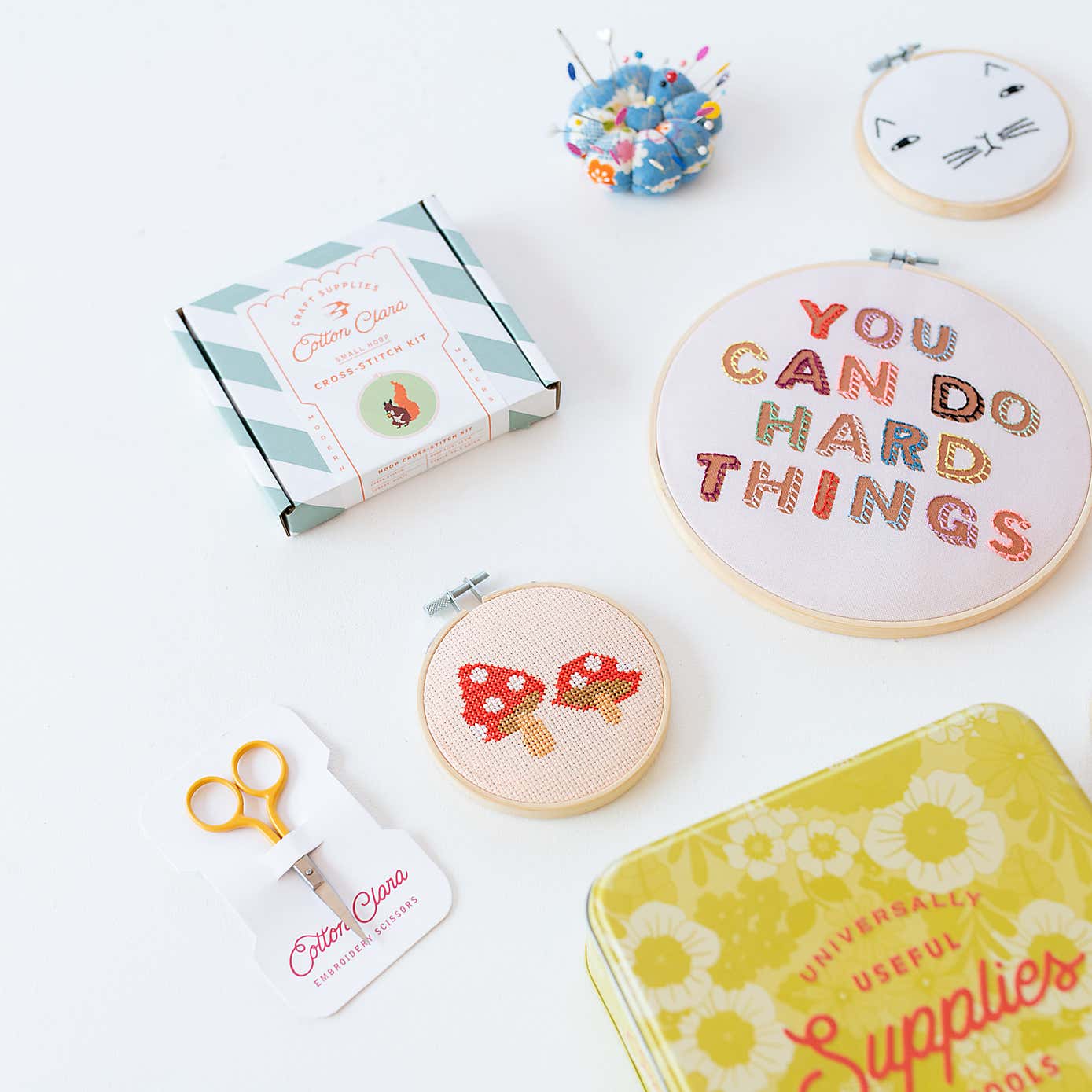 Cotton Clara Toadstool Cross Stitch Kit Red