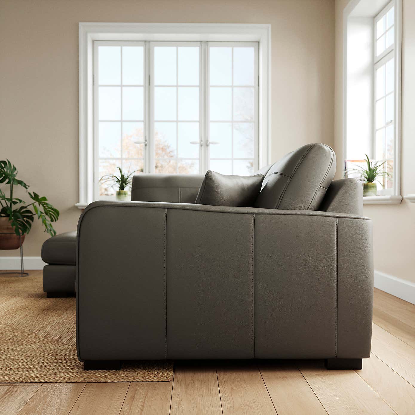 Carson Classic Leather Large Corner Chaise Sofa