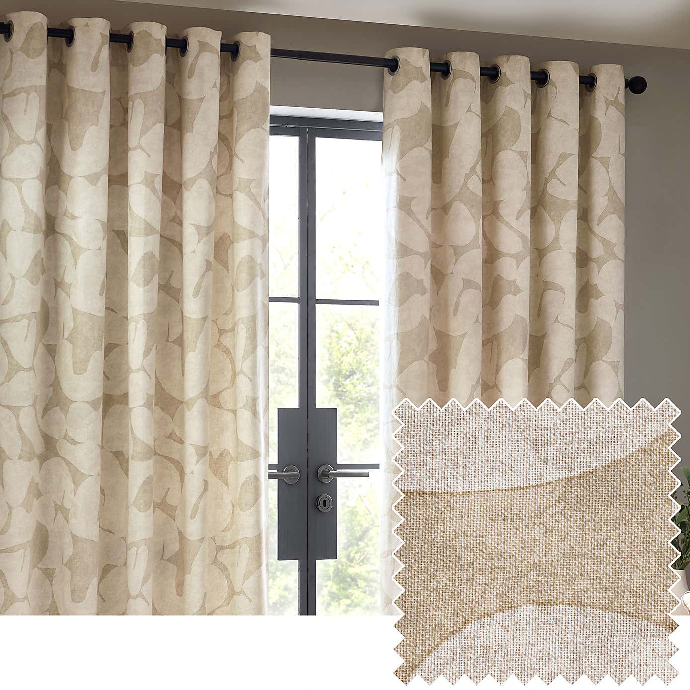 Brinn Unlined Natural Eyelet Curtains