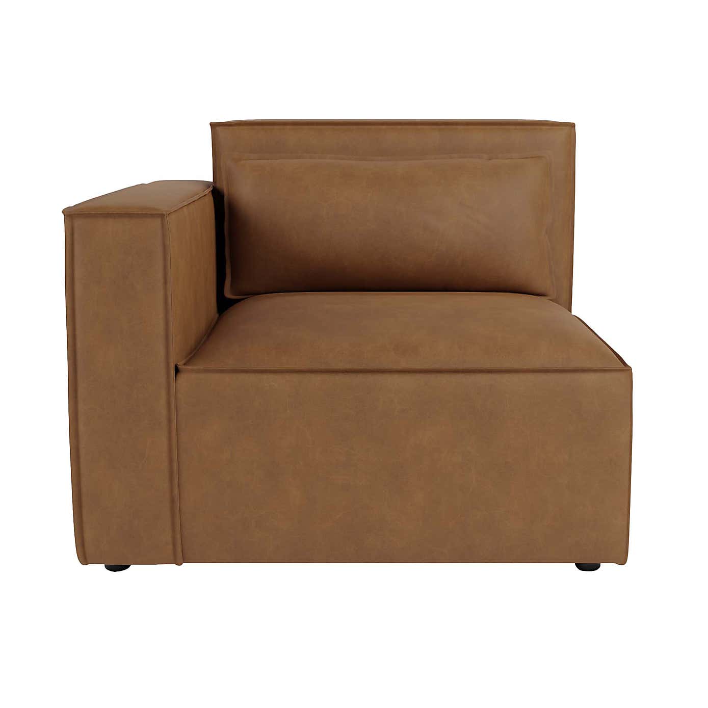 Modular Arne Tan Faux Leather 3 Seater Sofa