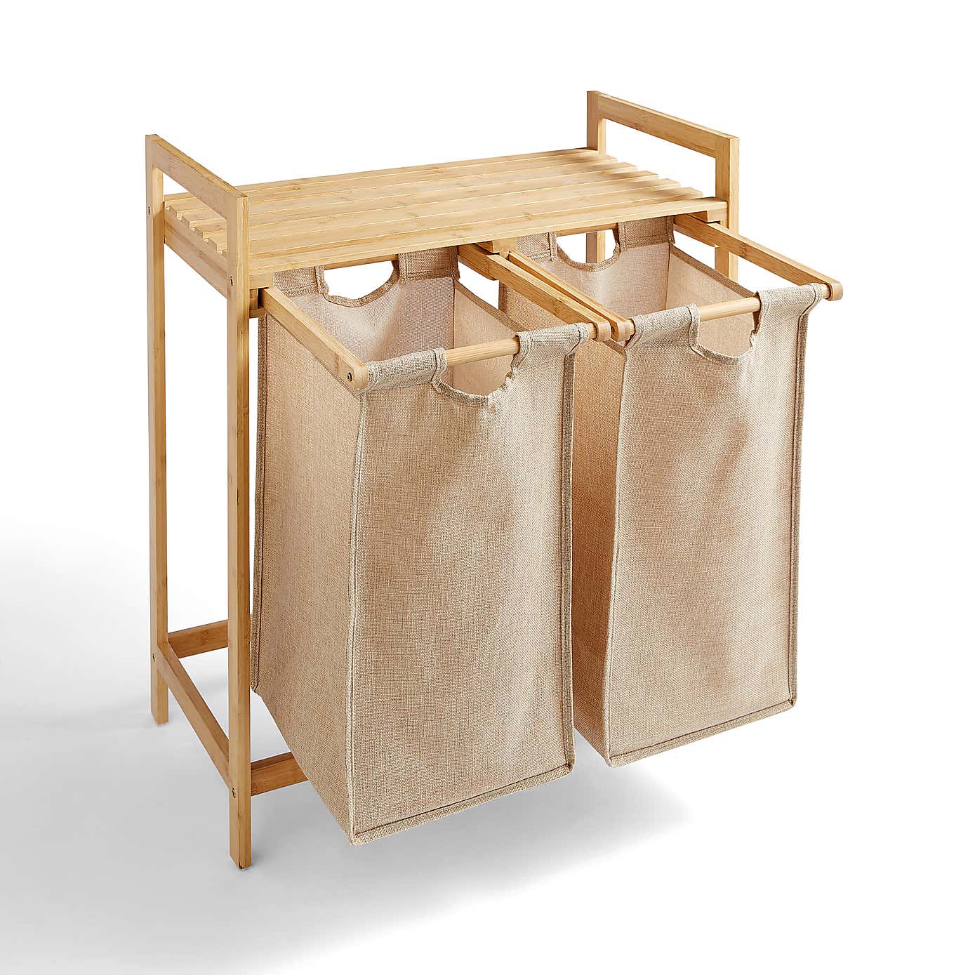 Lights and Darks Bamboo Double Laundry Hamper