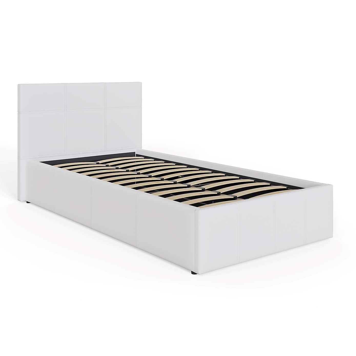 Side Lift Ottoman Bed Frame, Faux Leather
