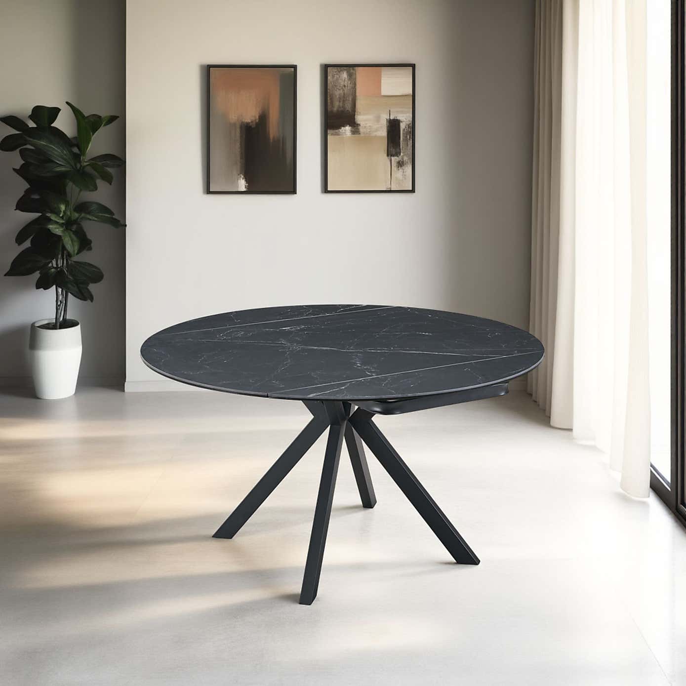 Indus Valley Camden Extendable 4-6 Seater Round Ceramic Dining Table
