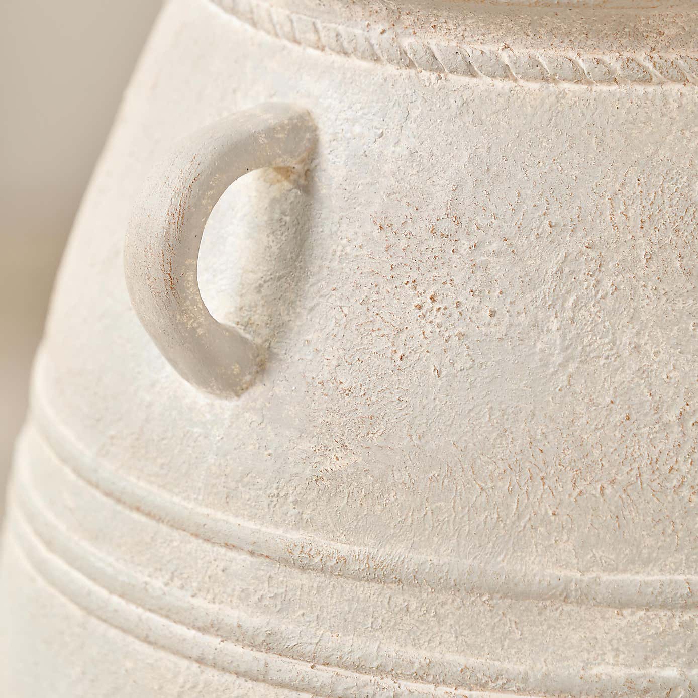 Grey Wash Fibrestone Decorative Vase with Handles