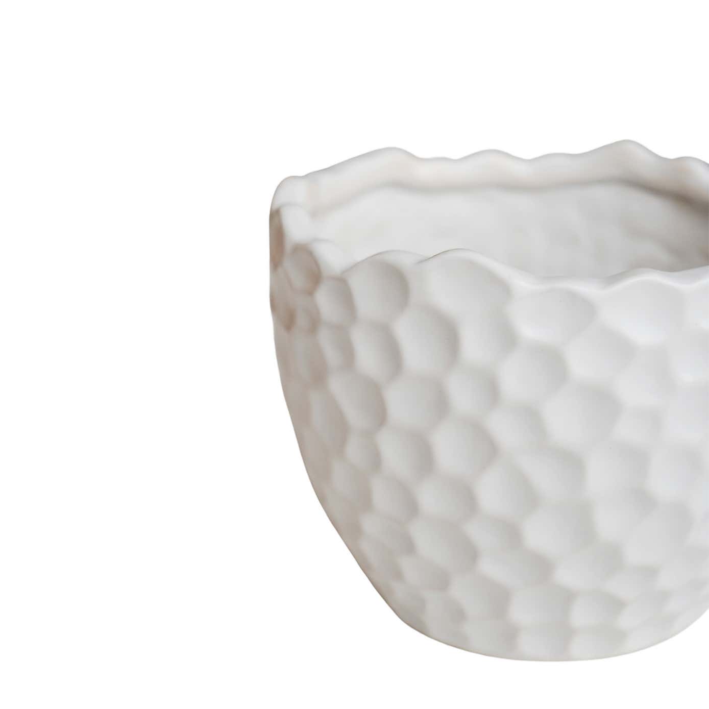 Kew Botanical White Textured Planter