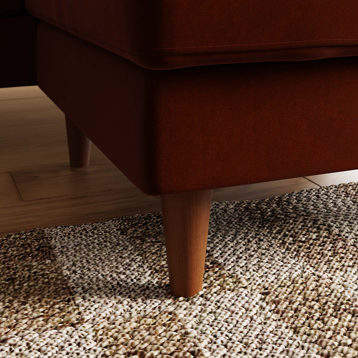 Zoe Casual Sit Velvet Corner Chaise Sofa