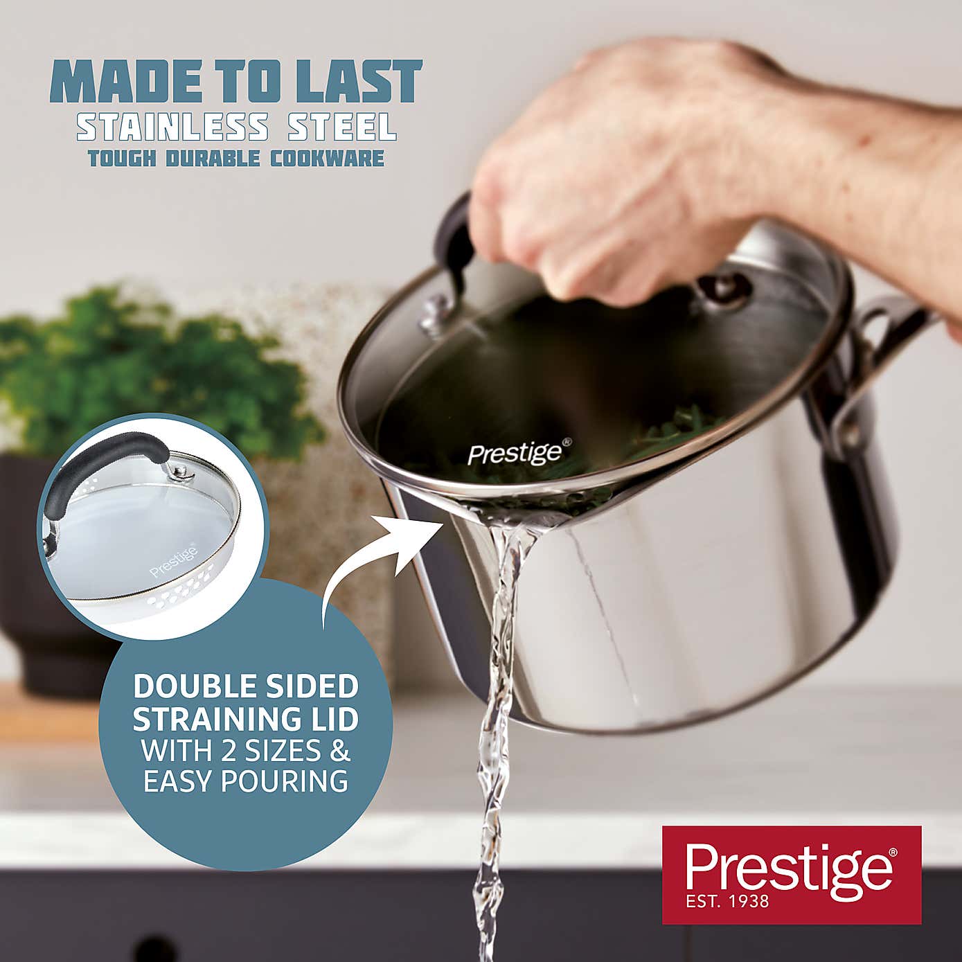Prestige Made to Last Stainless Steel Saucepan, 16cm