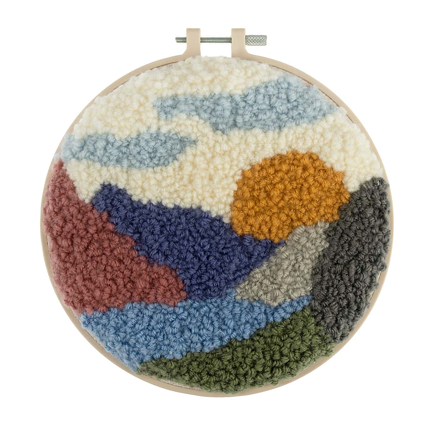 Punch Needle Kit Yarn and Hoop Landscape