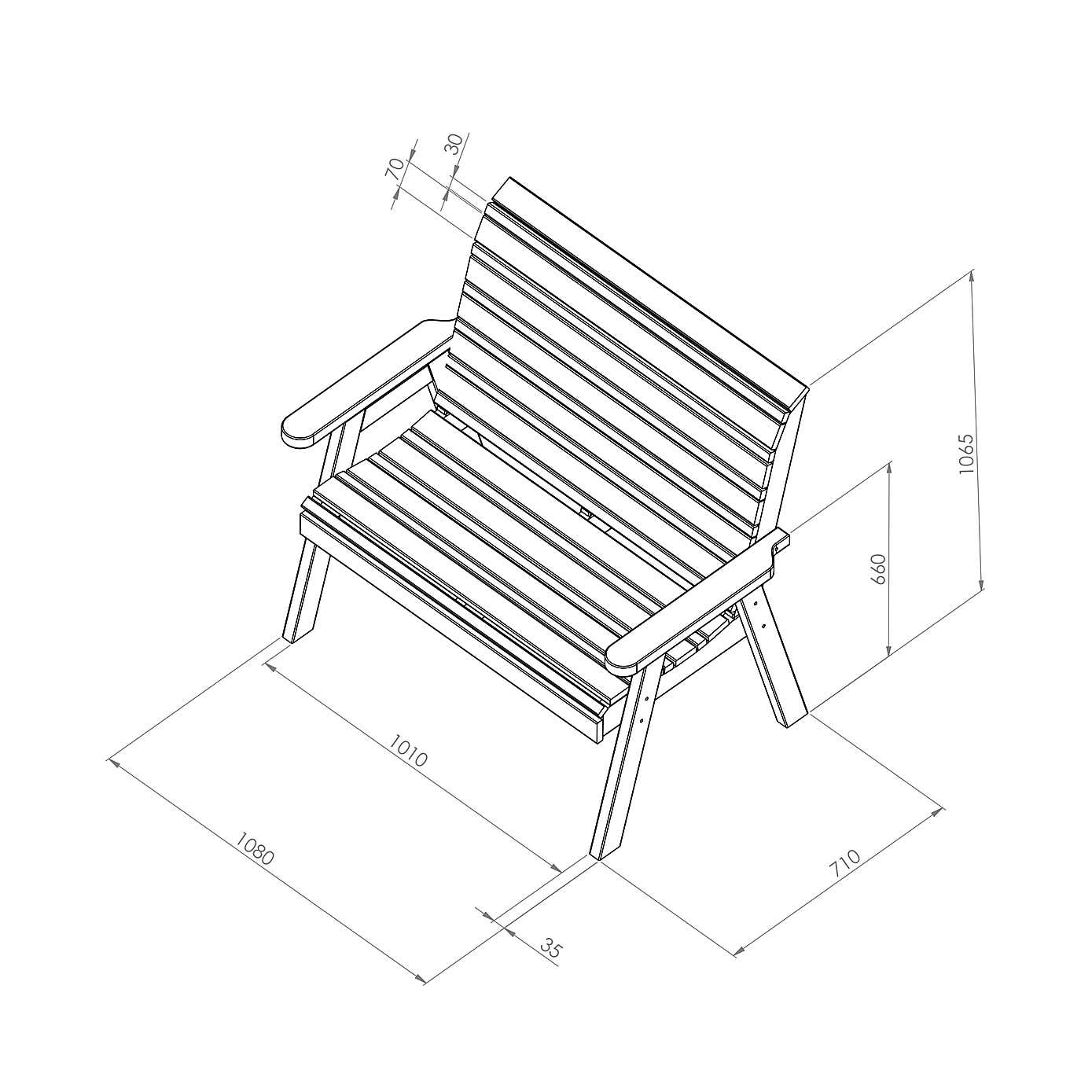 Freya 2 Seater Bench