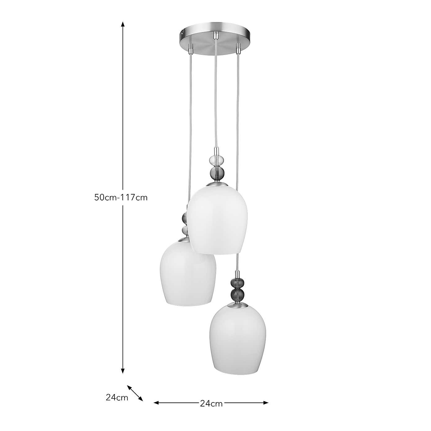 Kara 3 Light Adjustable Cluster Ceiling Light