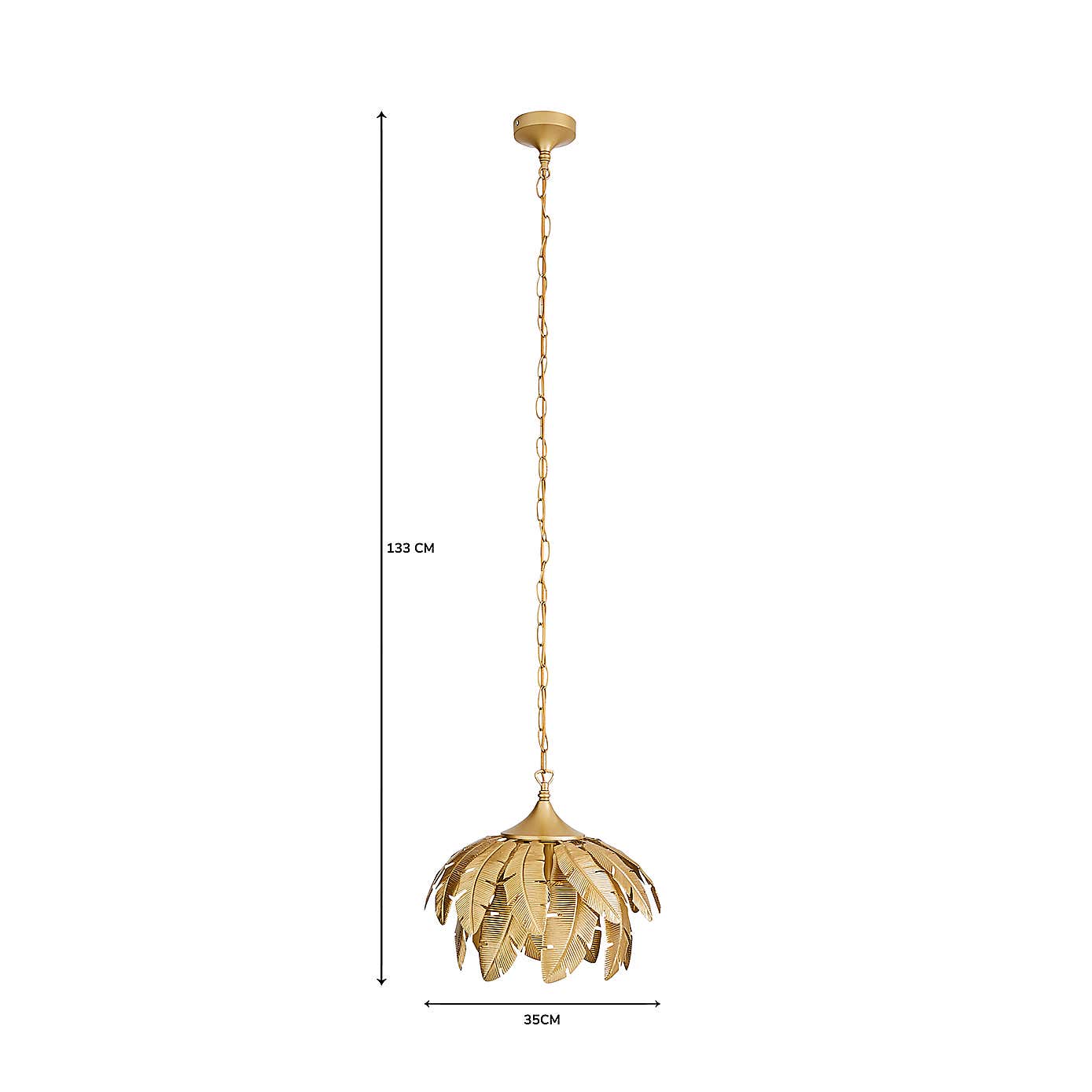 Farrah Palm Leaf Ceiling Fitting Gold