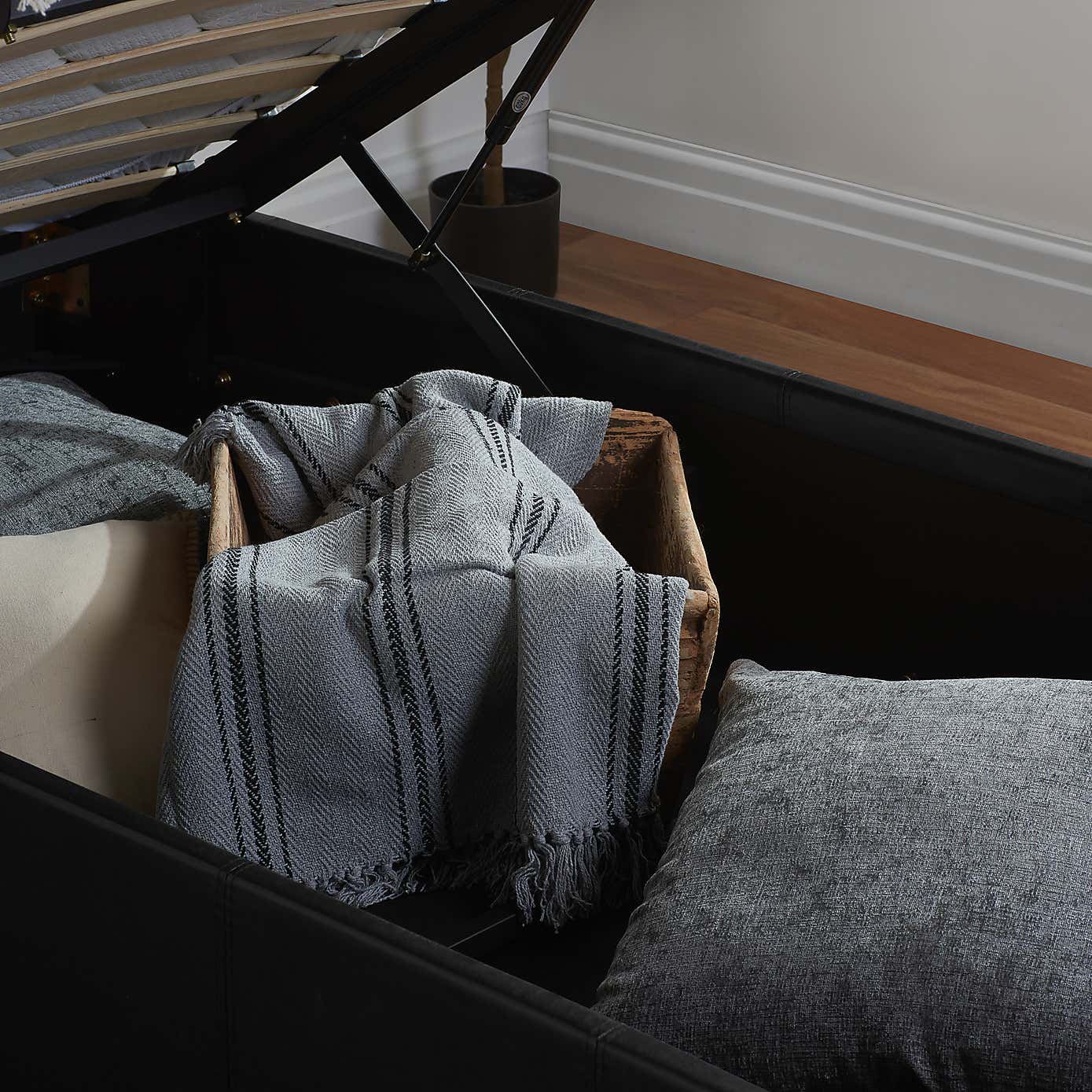 Berlin Faux Leather Ottoman Bed Frame