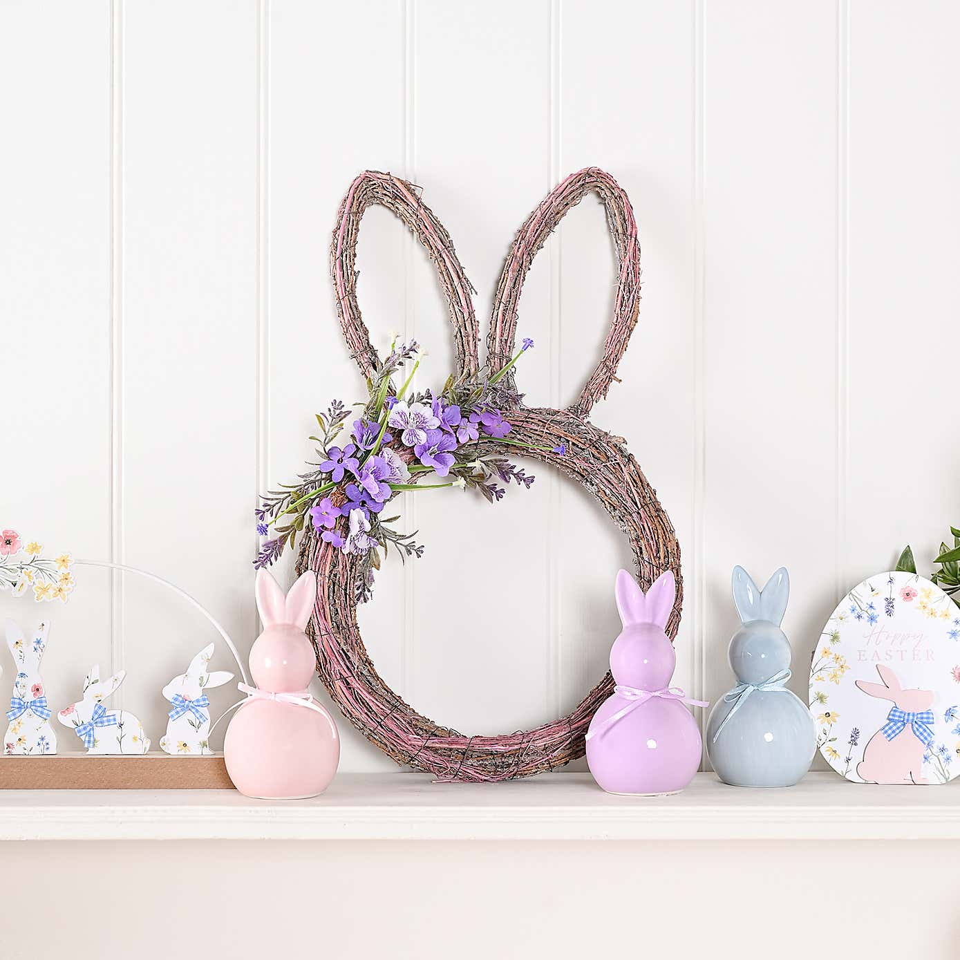 Eggs traordinary Gifting Company Purple Bunny Ears Wreath