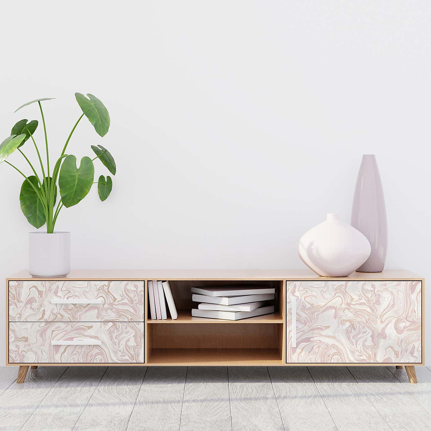 Marble Swirl Blush Self Adhesive Wallpaper