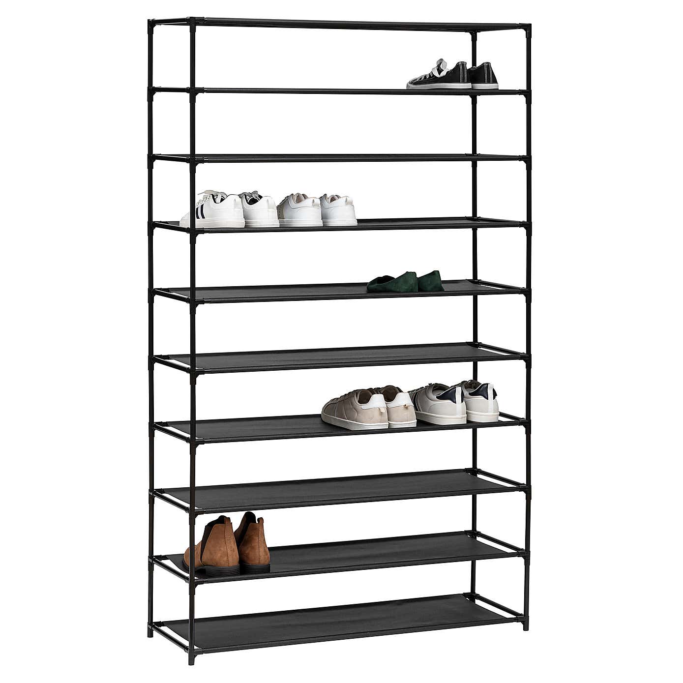 Fabric 10 Shelf Shoe Storage Organiser