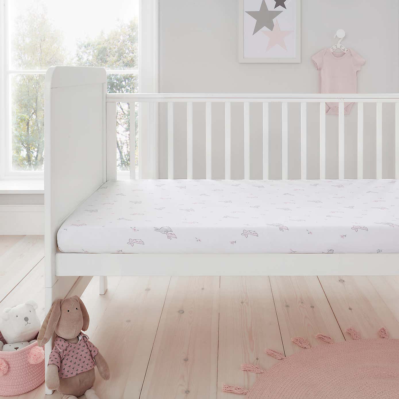 Pack of 2 Jersey Pink Bunny Fitted Sheets