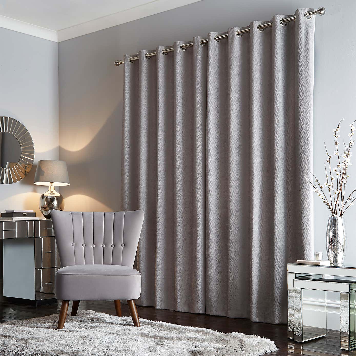 Chenille Wave Eyelet Curtains