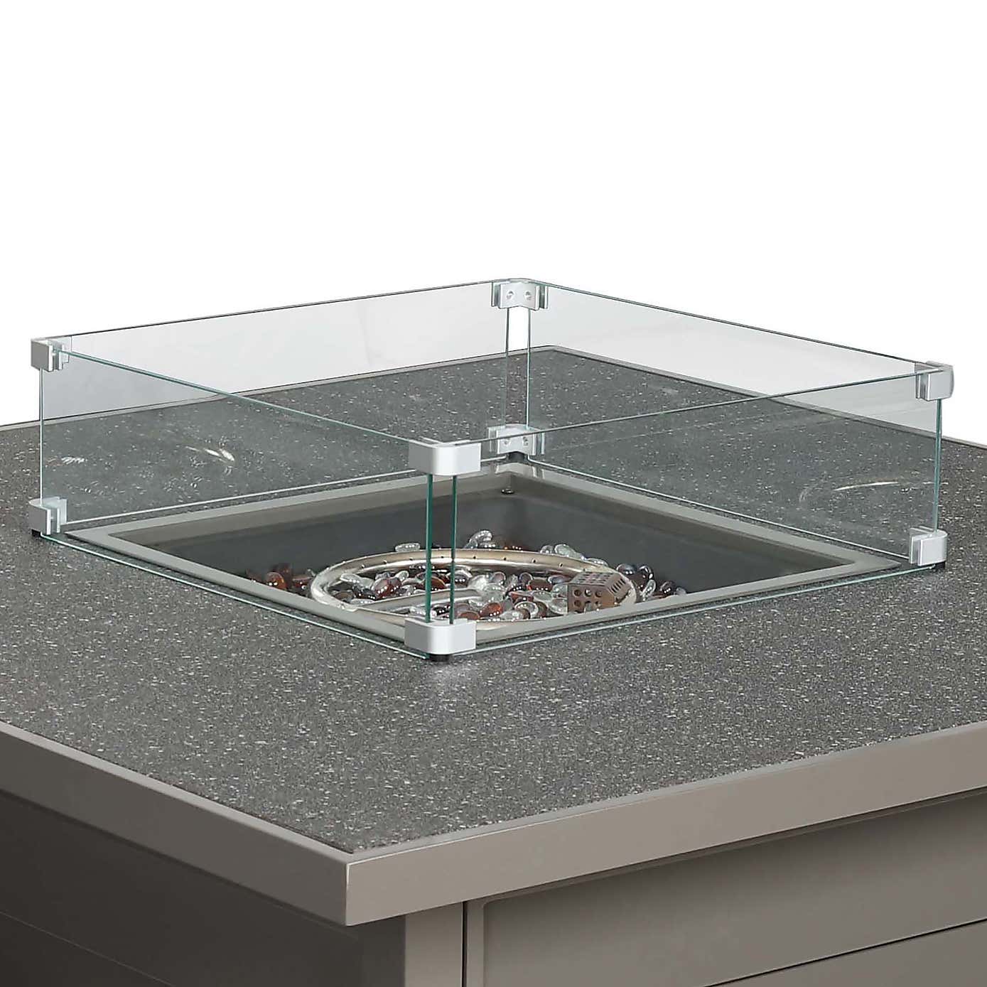 Mayfair 8 Seater 6 Piece Lounge Set with Square Firepit