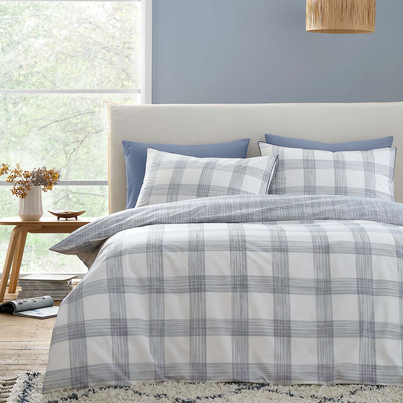 Bianca Marlow Check Reversible Duvet Cover & Pillowcase Set