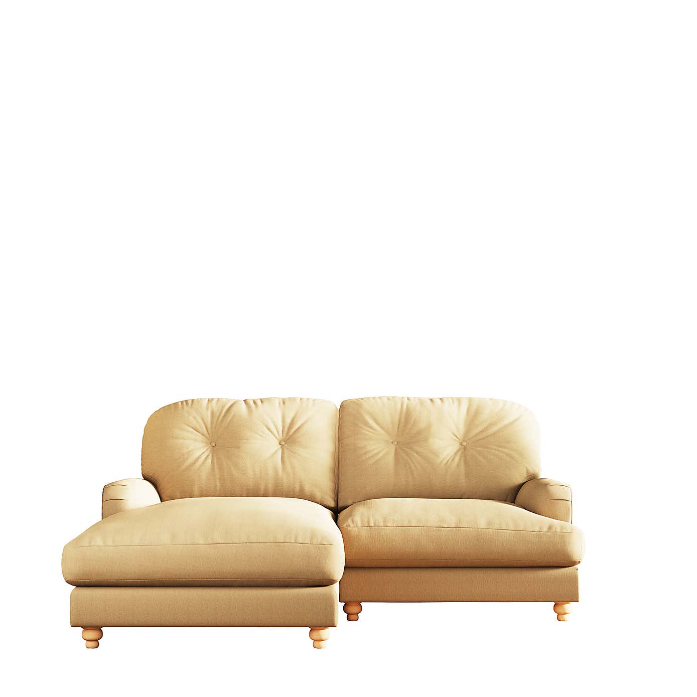 Martha Slub Faux Linen Corner Chaise Sofa