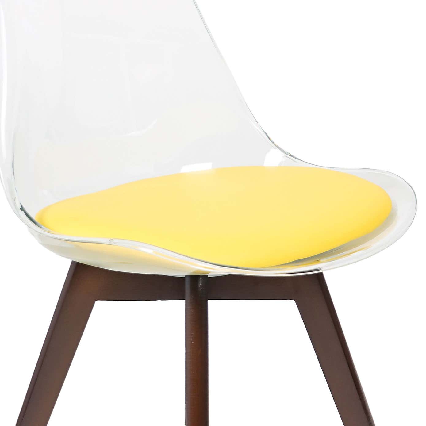 Fusion Living Soho Clear Plastic Dining Chair with Squared Legs