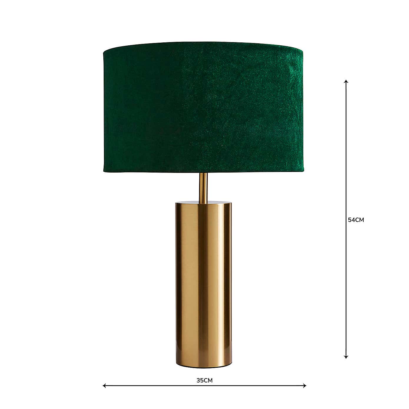 Nesa Brushed Gold and Green Velvet Touch Dimmable Table Lamp