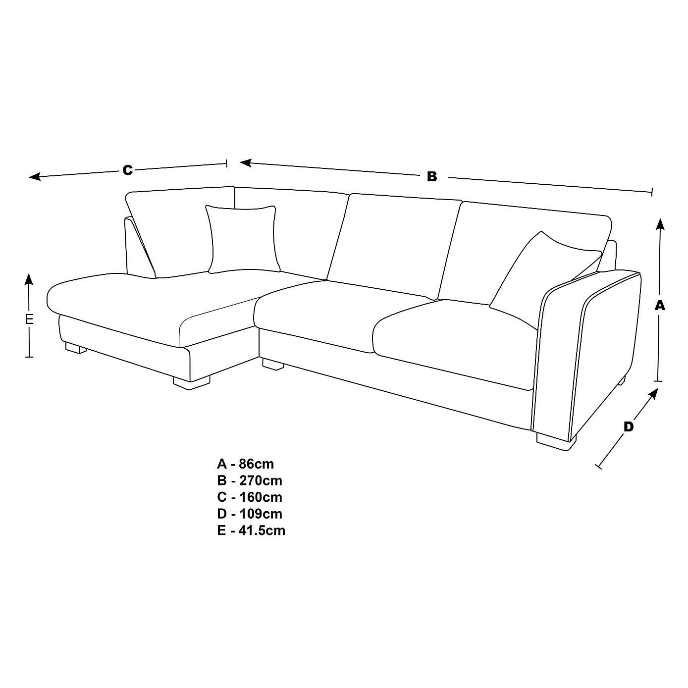 Carson Faux Leather Right Hand Corner Sofa