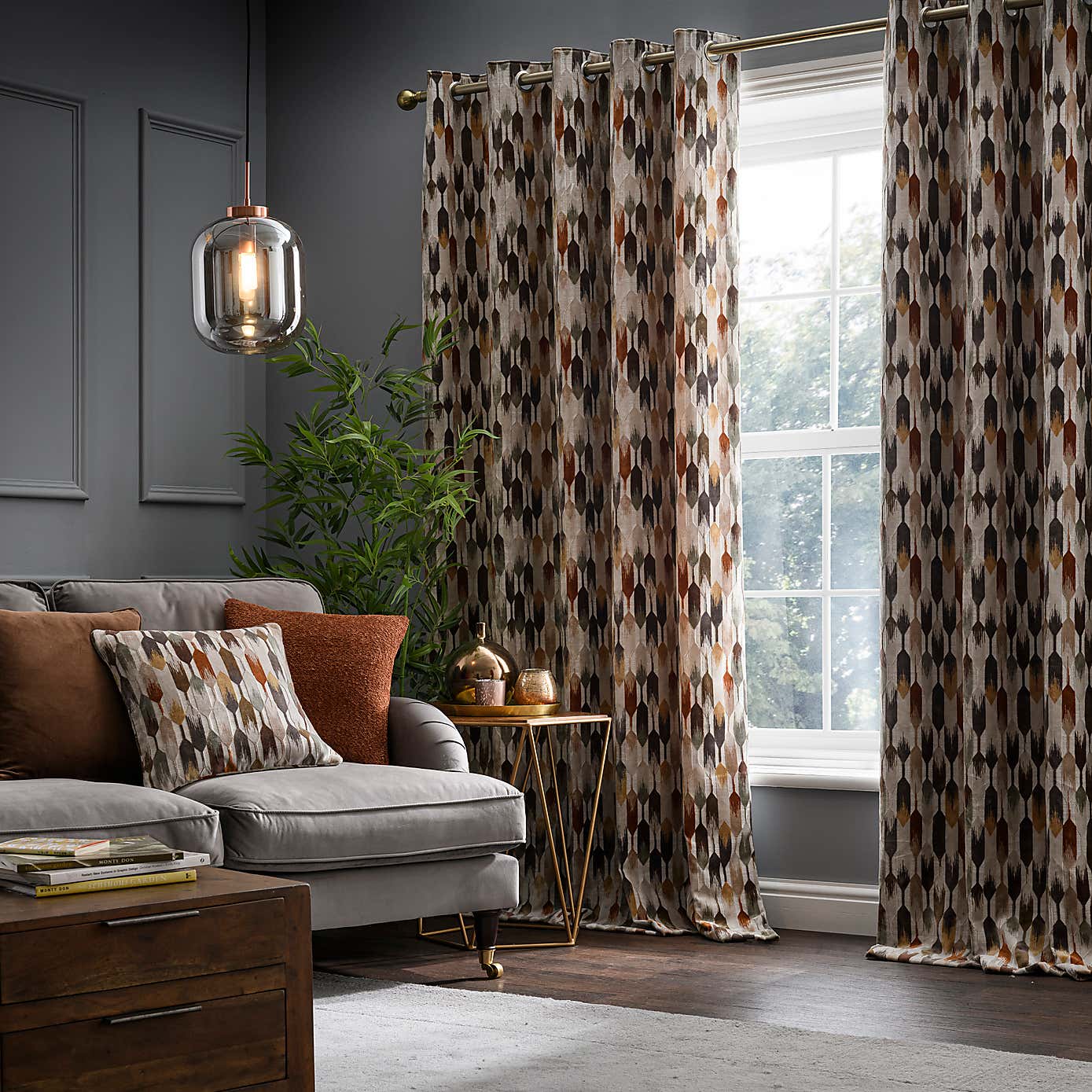 Kelso Cut Velvet Eyelet Curtains