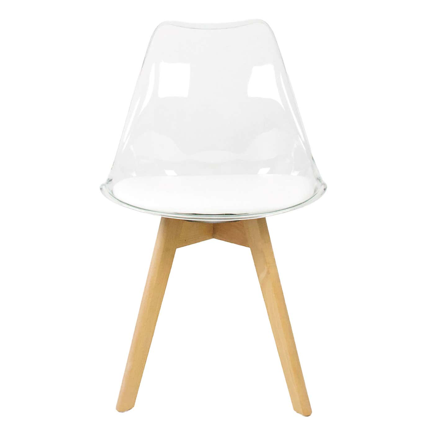 Fusion Living Soho Clear Plastic Dining Chair with Squared Legs